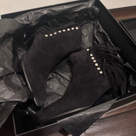 Saint Laurent Black Suede Ankle Boots | Size 36 - like new - Picture 6 of 7